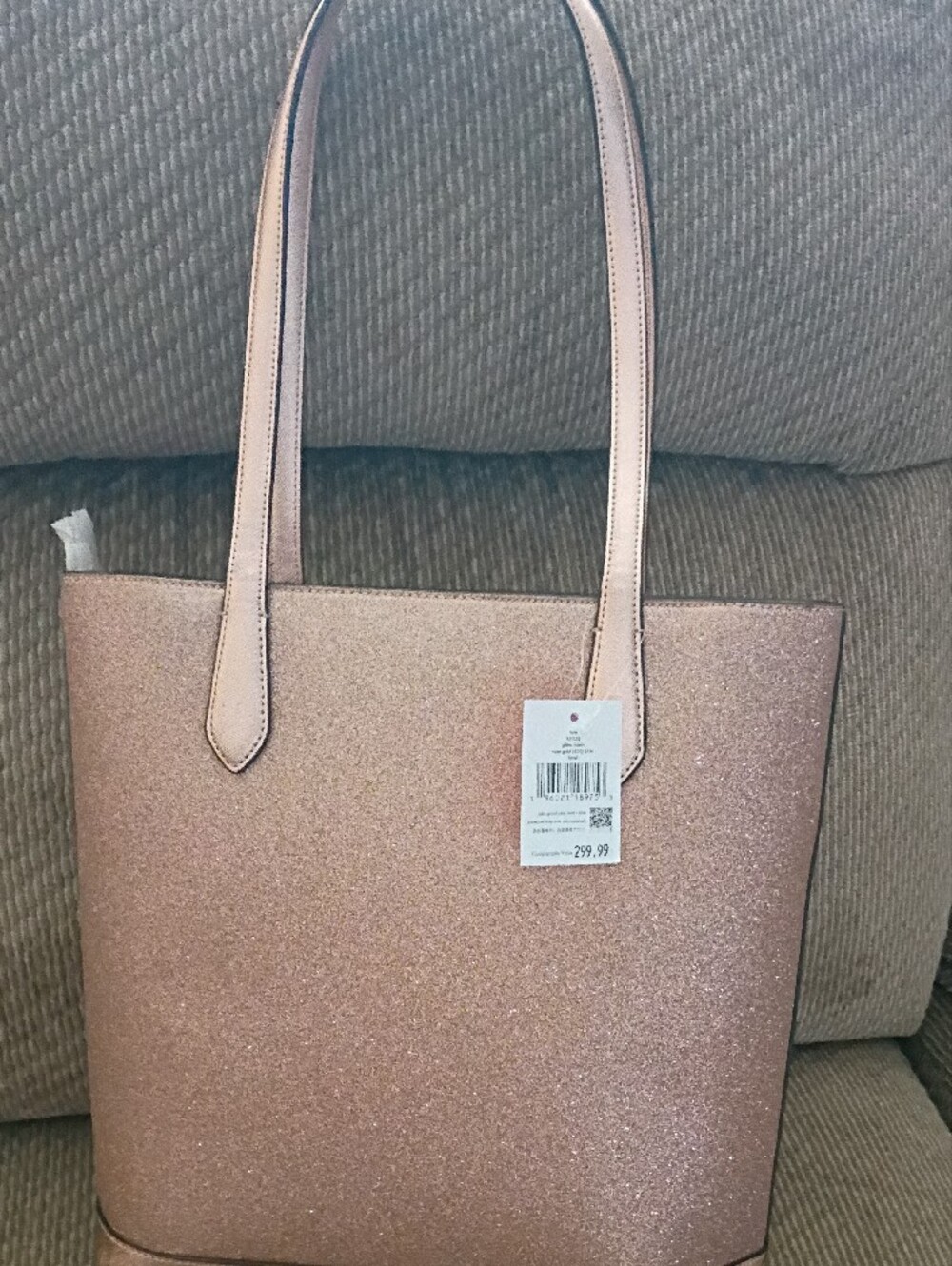 NWT kate spade Metallic Brown Glitter Tote with Structured Handles - Picture 4 of 5
